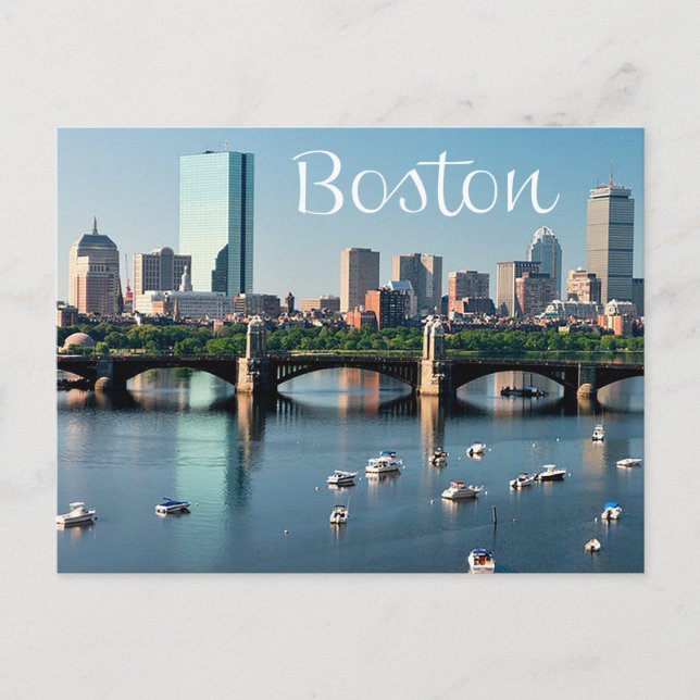 Postal Boston, Massachusetts - Boston Skyline Post Card C (Anverso)
