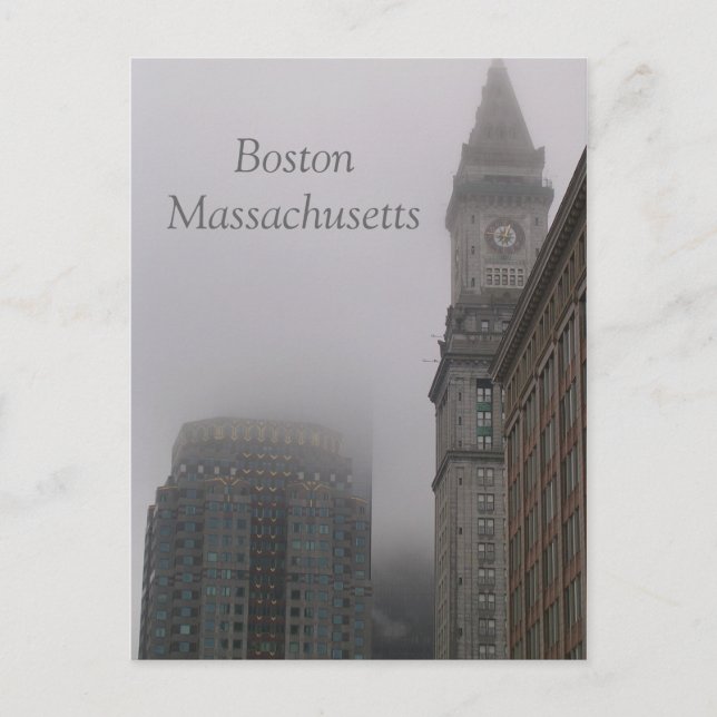 Postal Boston Massachusetts lluvioso (Anverso)
