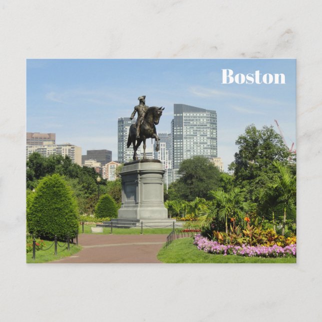 Postal Boston Massachusetts Public Garden Travel Photo (Anverso)