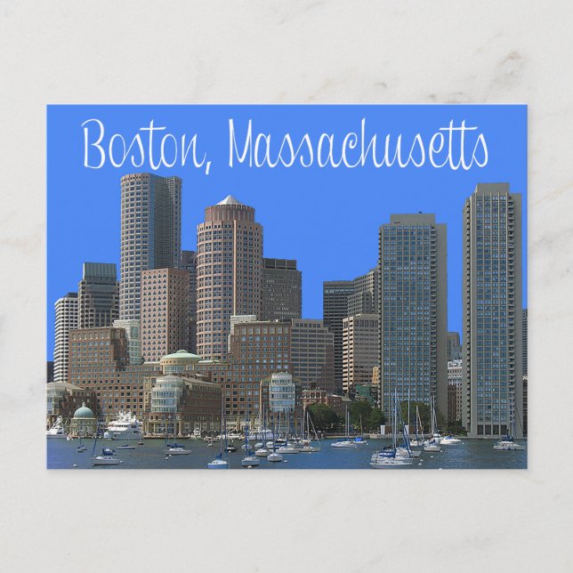 Postal Boston, Massachusetts, Skyline Estados Unidos (Anverso)