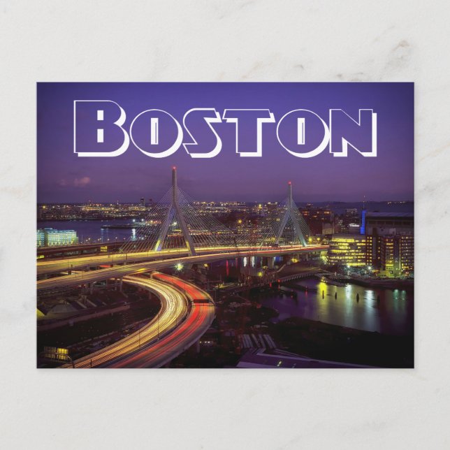 Postal Boston Massachusetts Skyline USA - Puente Zakim (Anverso)