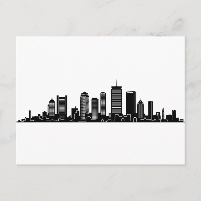 Postal BOSTON Massachusetts USA City Skyline Silhouette (Anverso)