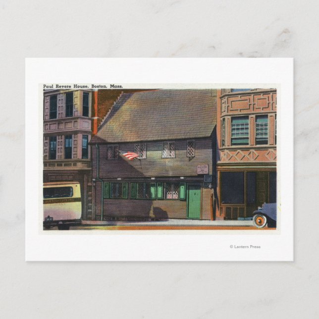 Postal Boston, MassachusettsVista de la casa Paul Revere (Anverso)