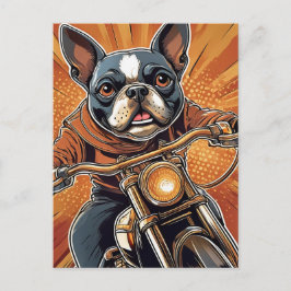 Postal Boston terrier Biker