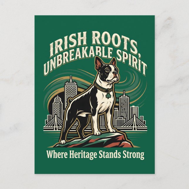 Postal Boston Terrier Irish Heritage Pride (Anverso)