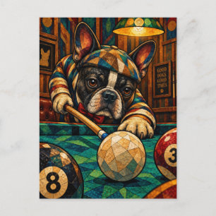Postal Boston Terrier, mosaico geométrico