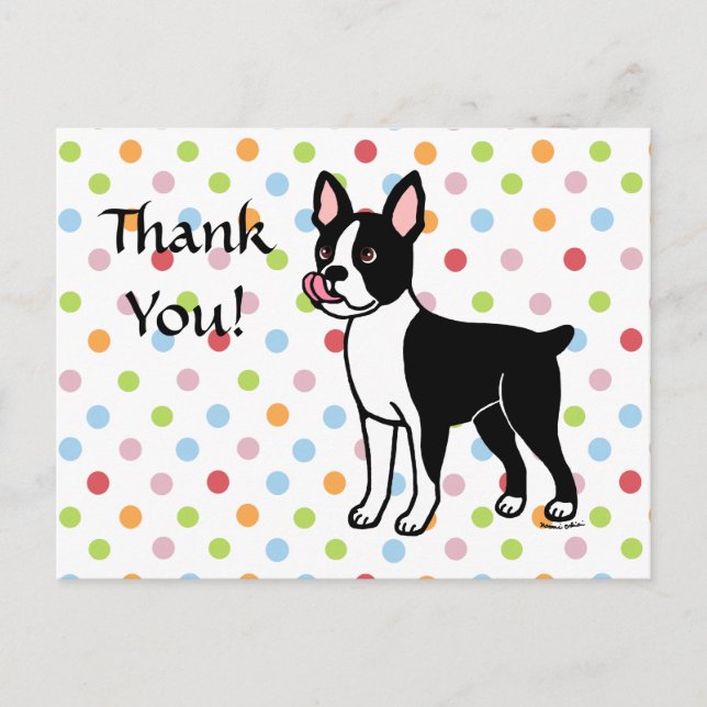 Postal Boston Terrier Standing (Anverso)