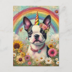 Postal Boston Terrier Unicorn