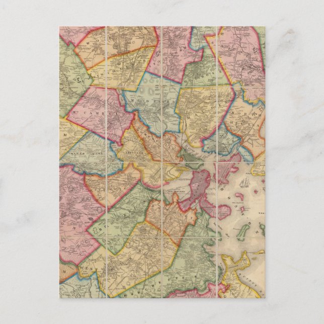 Postal Boston y alrededores (Anverso)