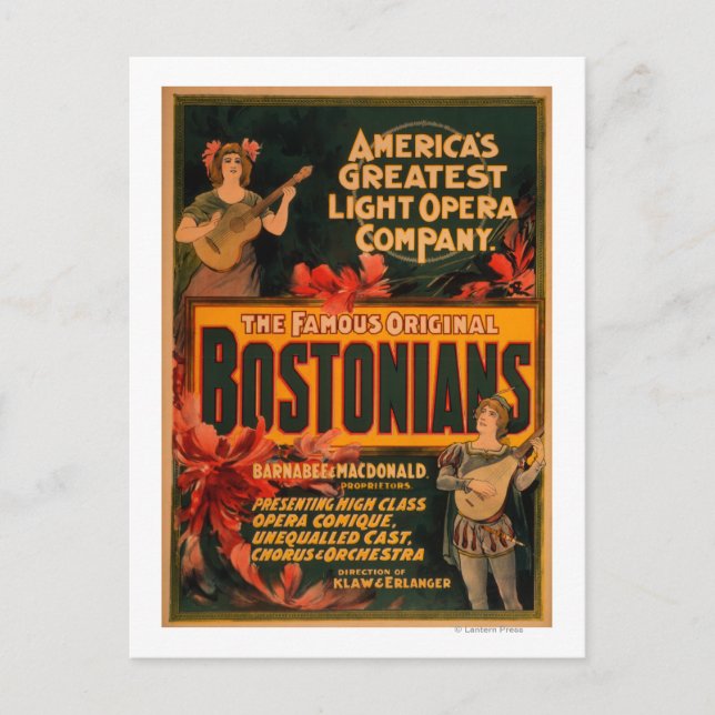 Postal Bostonianos: La Ópera Luz más grande de Estados Un (Anverso)