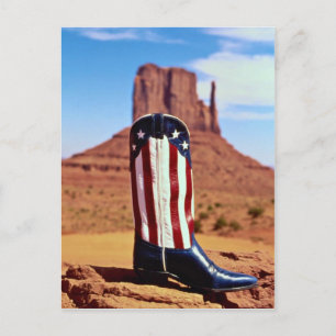 Postal Bota de vaquero solitario, Monument Valley, Arizon