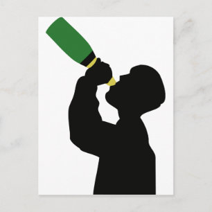 Postal botadora de cumpleaños de champaña