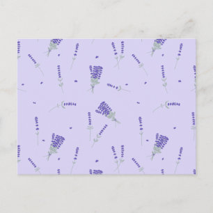Postal Botánico floral de flor silvestre púrpura lavanda