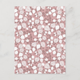 Postal Botánicos de Dosel de Follaje Enredado Rosa Rubor 