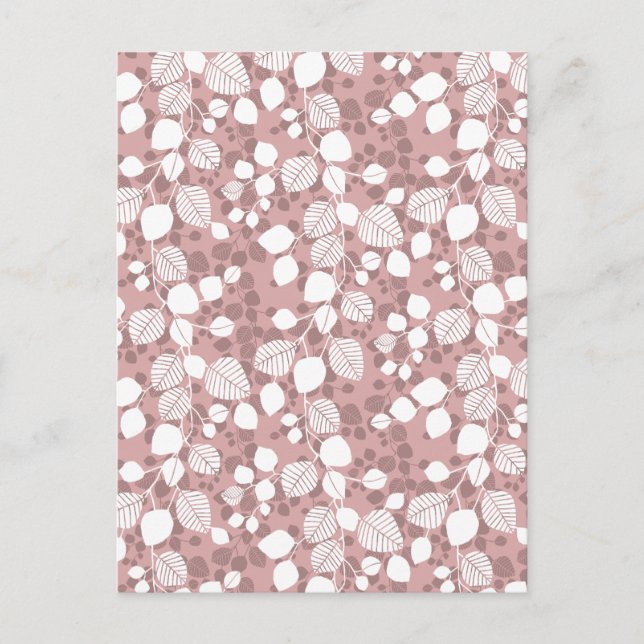 Postal Botánicos de Dosel de Follaje Enredado Rosa Rubor  (Anverso)