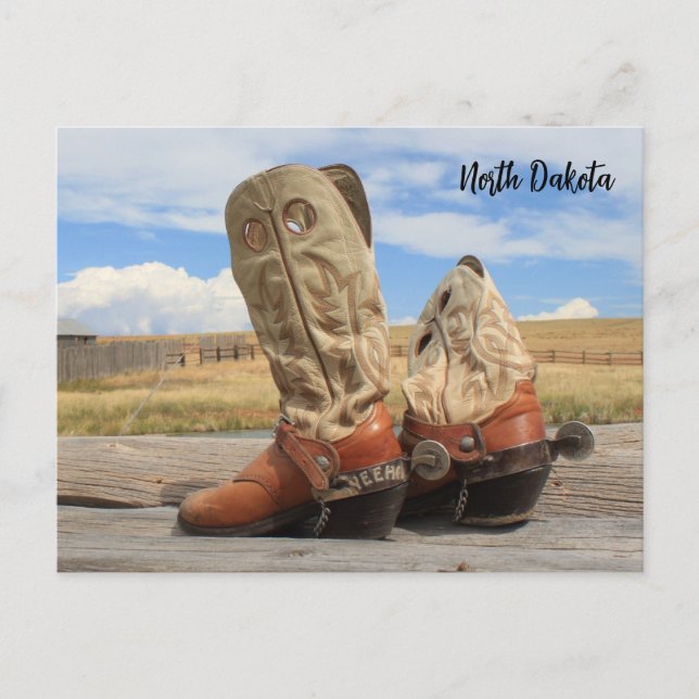Postal Botas de Dakota del Norte (Anverso)