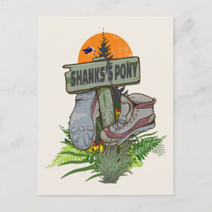 Postal Botas de senderismo viejas en pony de Shanks