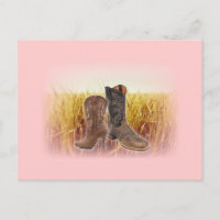 Botas de vaquero del campo de trigo del oeste