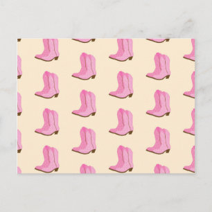 Postal Botas Vaqueras de Vaquera Rosa País Texas Rancho