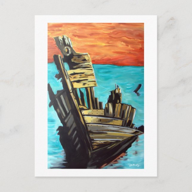 Postal Bote al sol (Anverso)