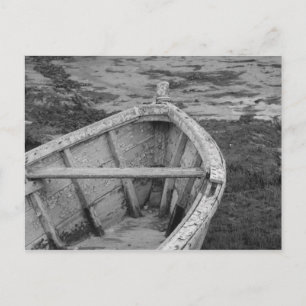 Postal Bote antiguo en blanco y negro