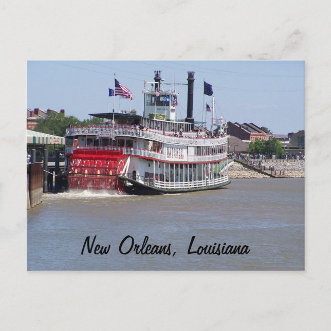 Postal Bote del río Mississippi en Nueva Orleans Louisian (Anverso)