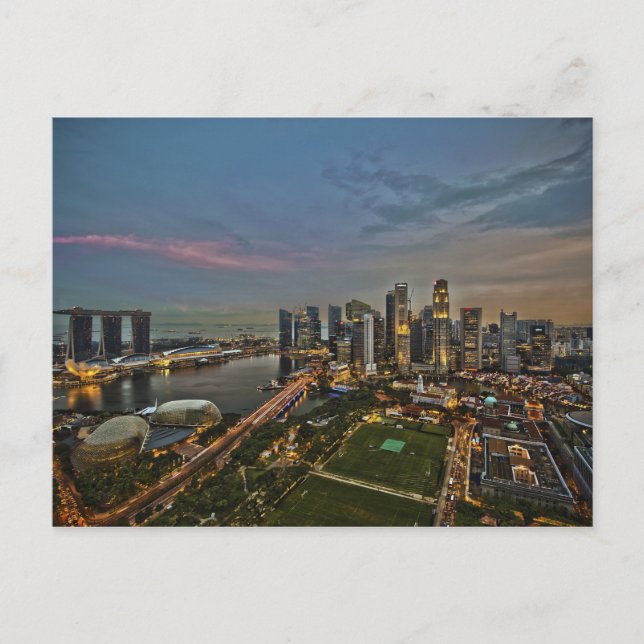 Postal Bote Quay Singapore City Skyline Panorama (Anverso)