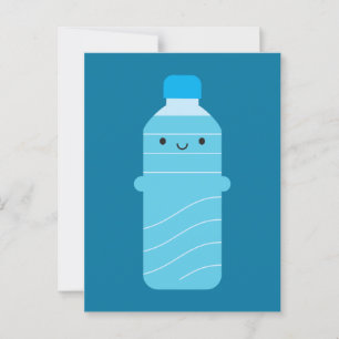 Postal Botella de agua de Kawaii