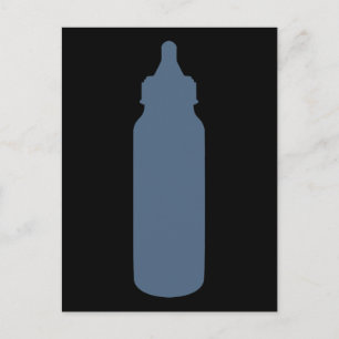 Postal botella de bebé azul