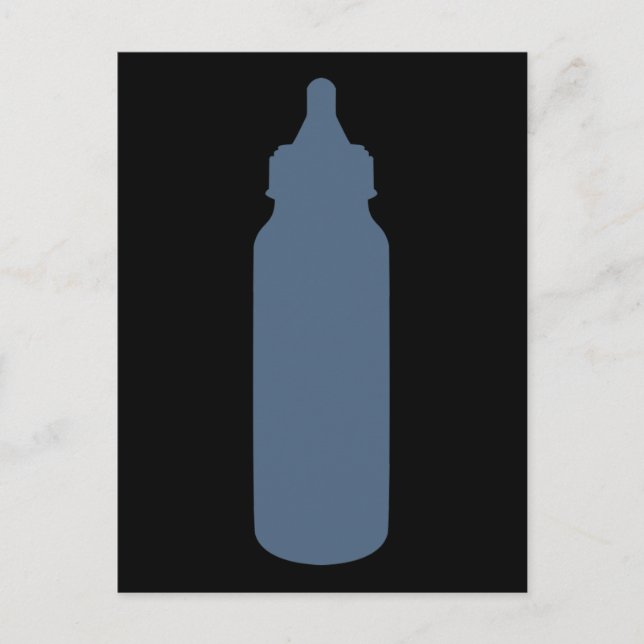Postal botella de bebé azul (Anverso)