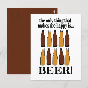 Postal Botella de cerveza divertida cerveza