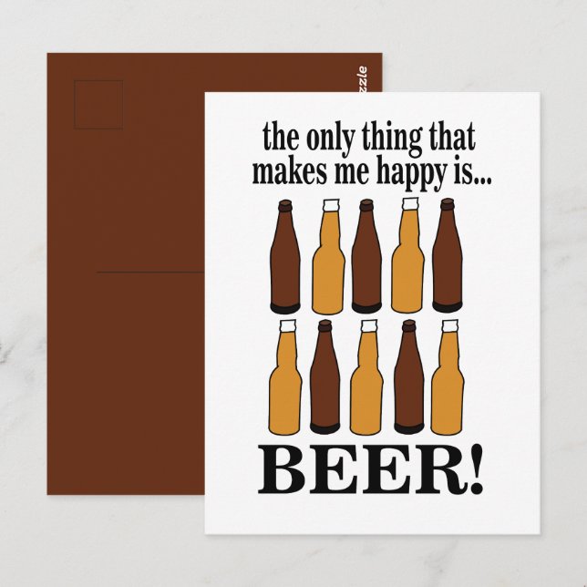 Postal Botella de cerveza divertida cerveza (Anverso / Reverso)