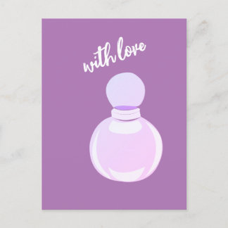Postal Botella de perfume púrpura