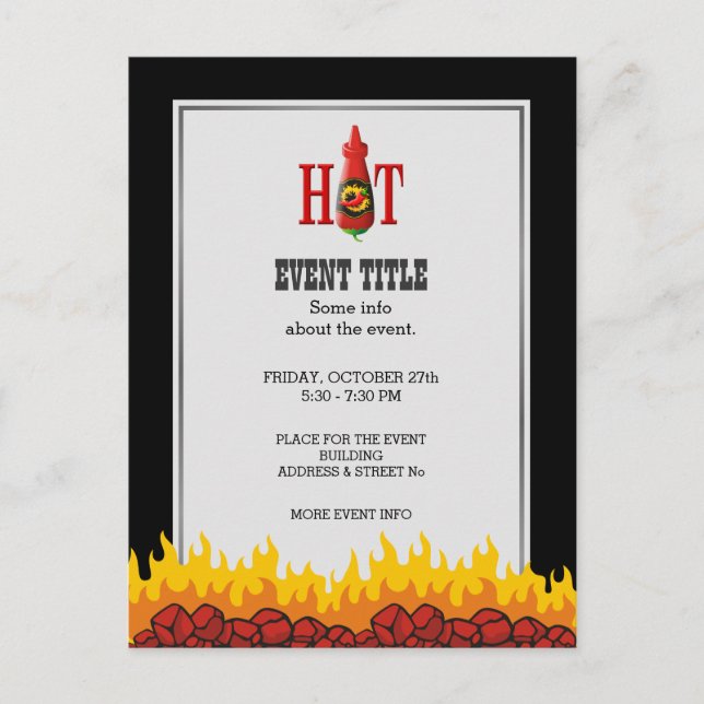 Postal Botella de Salsa Caliente (Anverso)