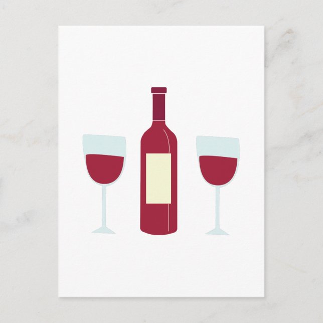 Postal Botella de vino (Anverso)