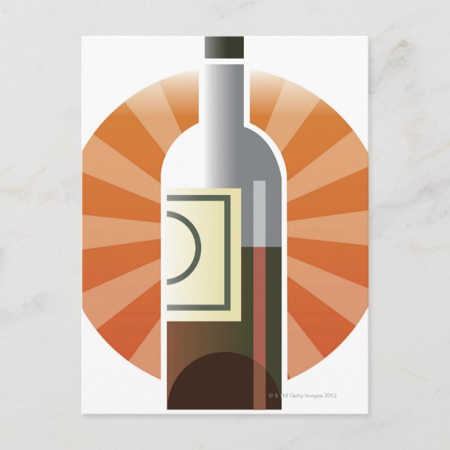 Postal Botella de vino (Anverso)