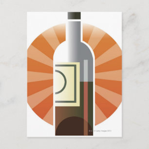 Postal Botella de vino