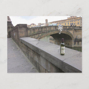 Postal Botella de vino del Ponte Santa Trinita