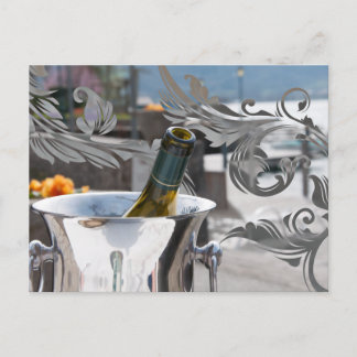 Postal Botella de vino francés