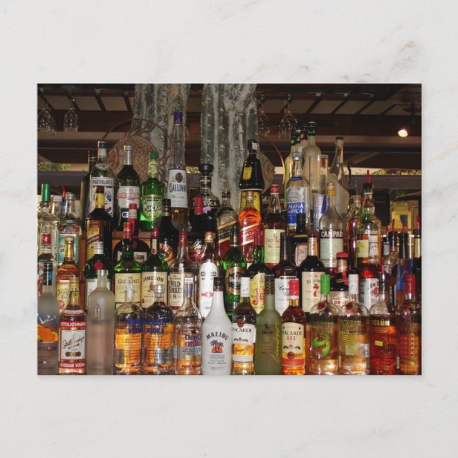 Postal Botellas de licor (Anverso)