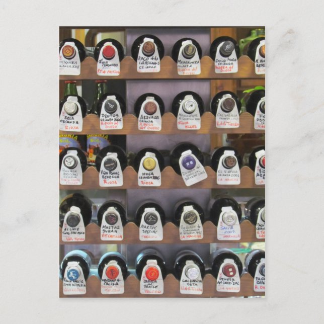 Postal Botellas de vino (Anverso)
