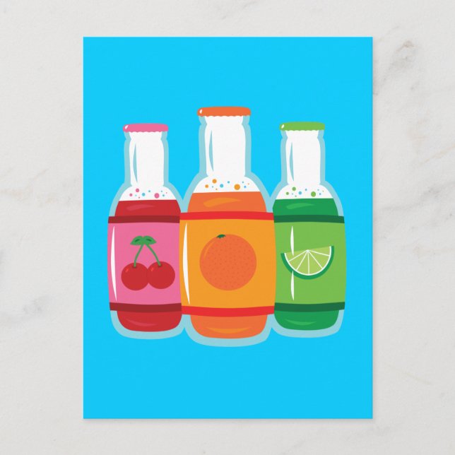Postal Botellas Pop de Soda (Anverso)