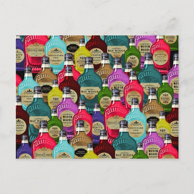 Postal Botellas Tónicas Apothectivas de la poción mágica  (Anverso)
