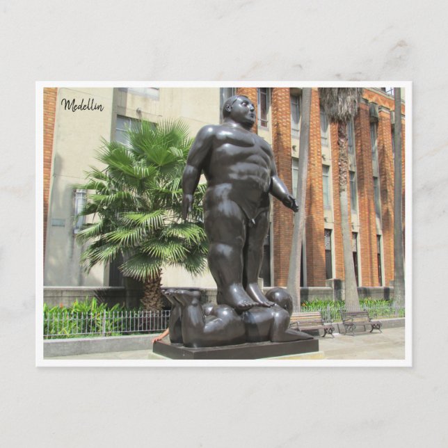 Postal botero de estatua (Anverso)