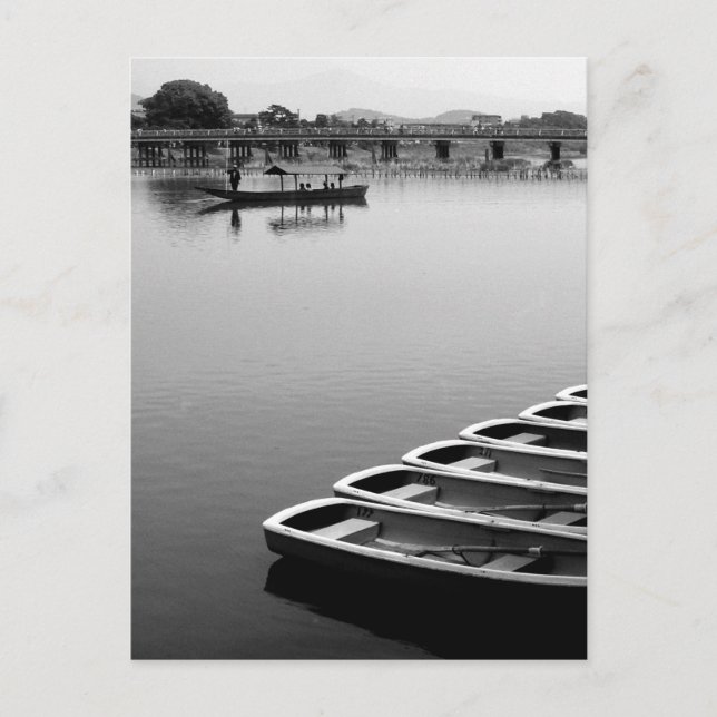 Postal Botes de fila: Arashiyama, Kioto, Japón (Anverso)