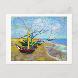 Postal Botes de pesca en la playa de Vincent Van Gogh