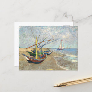 Postal Botes de pesca en la playa de Vincent Van Gogh