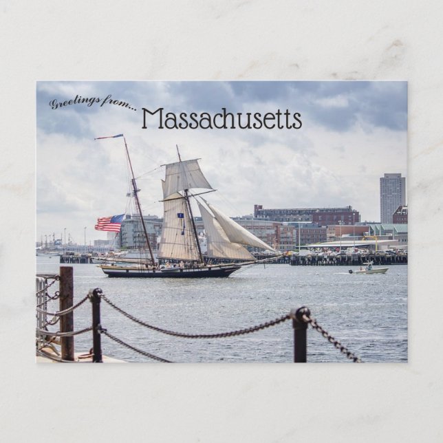Postal Botes en Boston Harbour Massachusetts (Anverso)