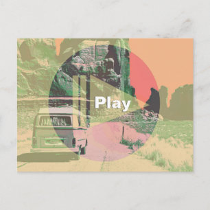 Postal botón Diversión Reproducir sobre tu foto