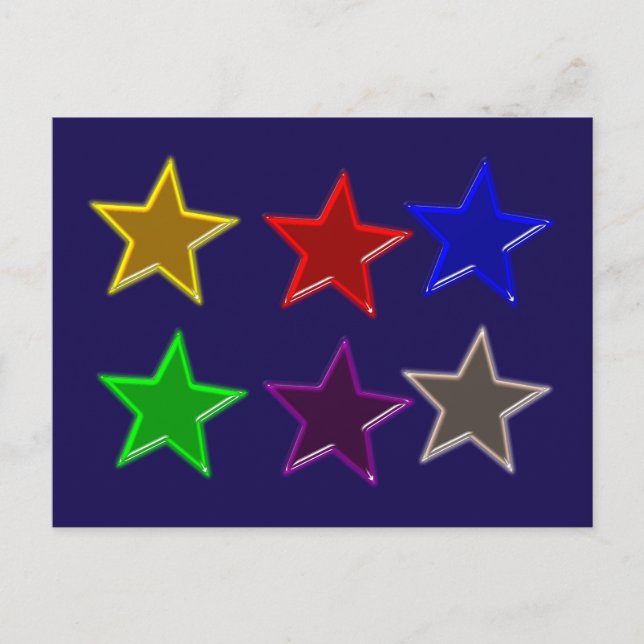 Postal Botones de estrella coloridos (Anverso)